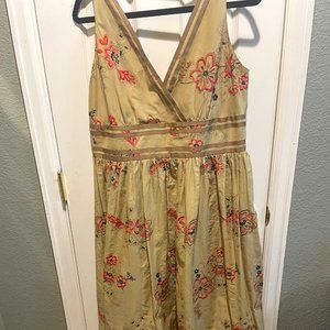 Embroidered, Fully-Lined Sundress by Signature by Robbie Bee Size 14